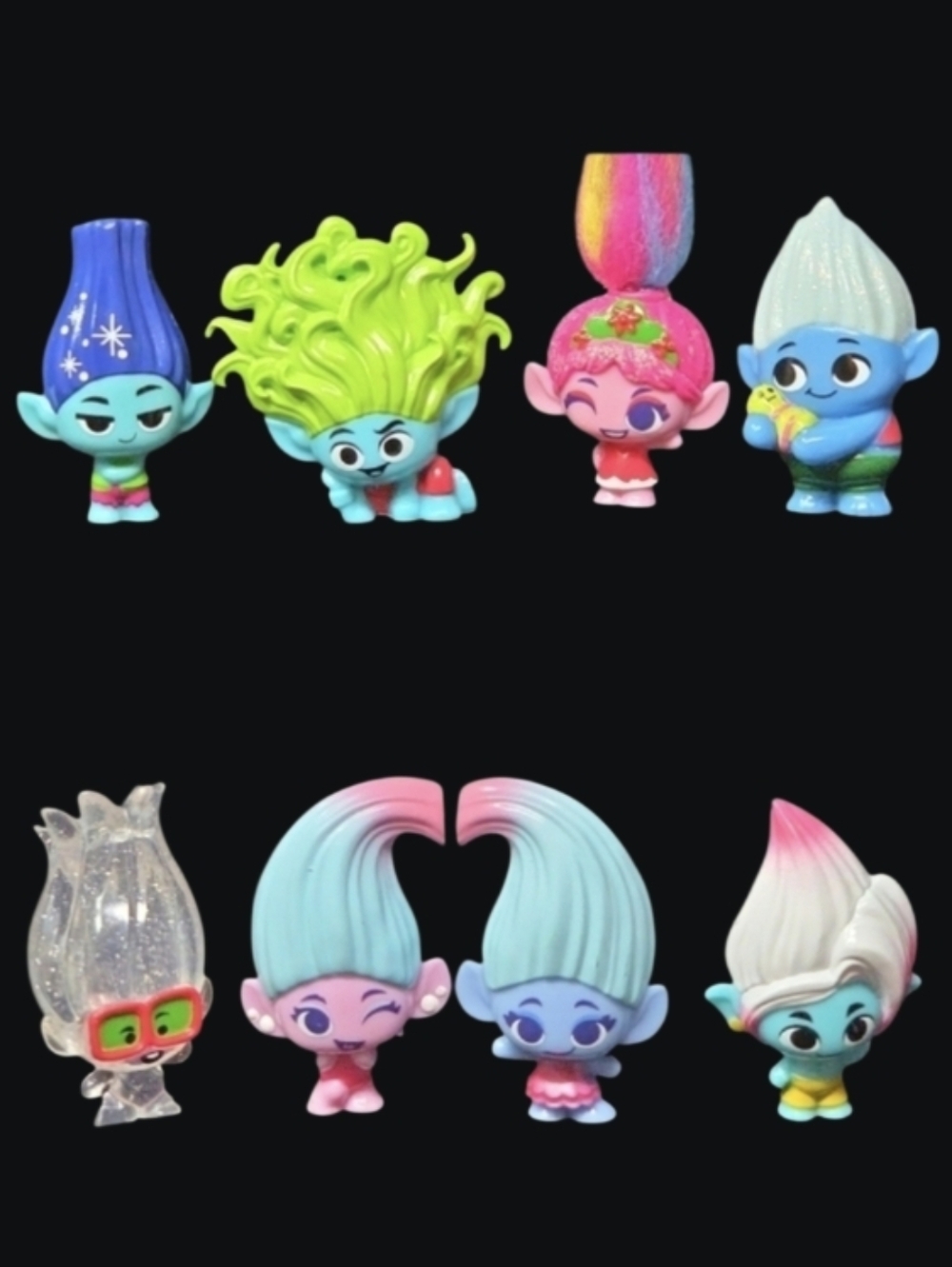 8 Dreamworks Trolls Mineez Series Colorful Mineez Figures Set
